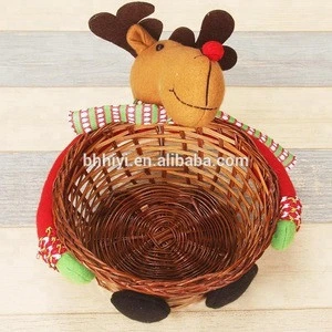 Handcraft Willow Weaving Small Storage Basket Christmas Decoration Gift Basket Candy Basket Wicker Craft