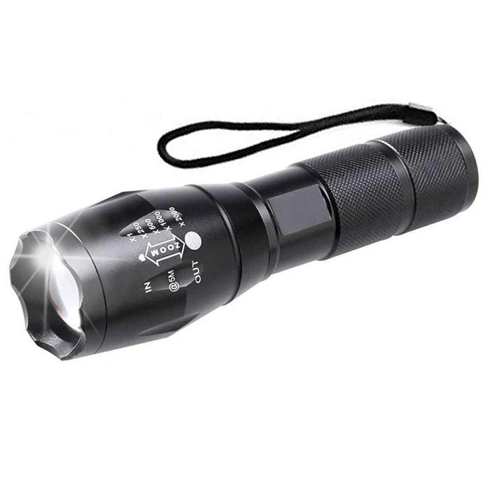 Handheld Portable Aluminum 18650 Adjustable Focus XML T6 Zoomable Police Tactical Waterproof Military LED Flashlight