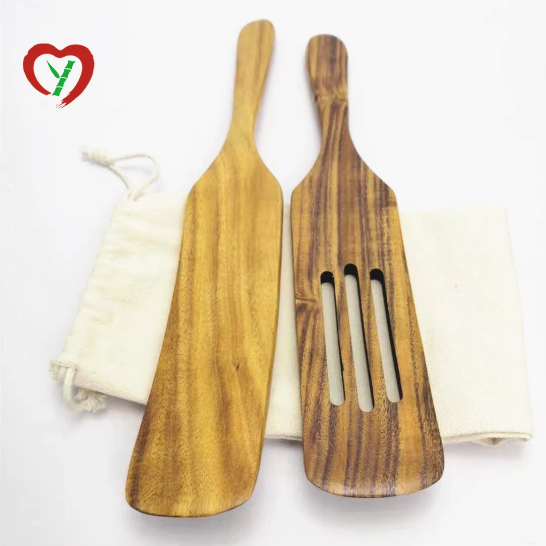 Handmade Custom Bamboo Acacia Wooden Spurtles Sets Spatula Stirring Kitchen Utensils Tools