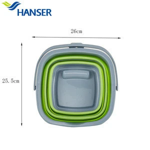 Hanser 4L 8L Portable outdoor camping folding bucket