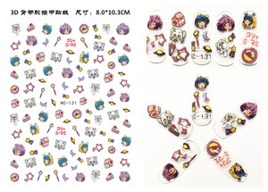 HC131-140 Popular Nail Sticker 3D Mickey Mouse / Little Pig Design DIY Nail Art Sticker with Self Adhesive