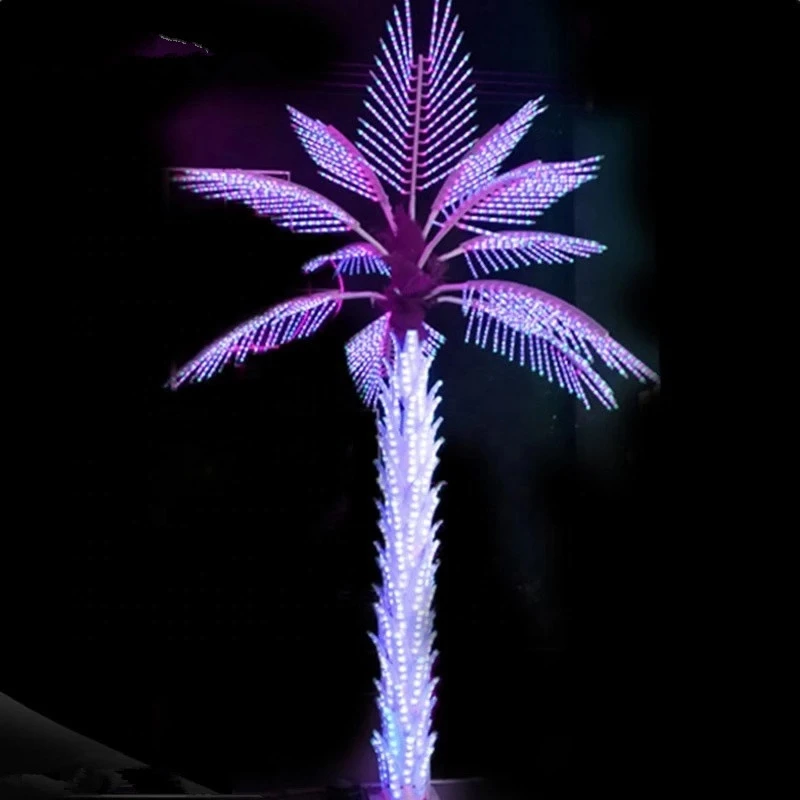 Height simulation 3m green lighted LED palm tree with 2004leds 12leafs