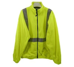 Hi Vis Safety Uniform Workwear OEM Fleece Jacket With Reflective Stripes