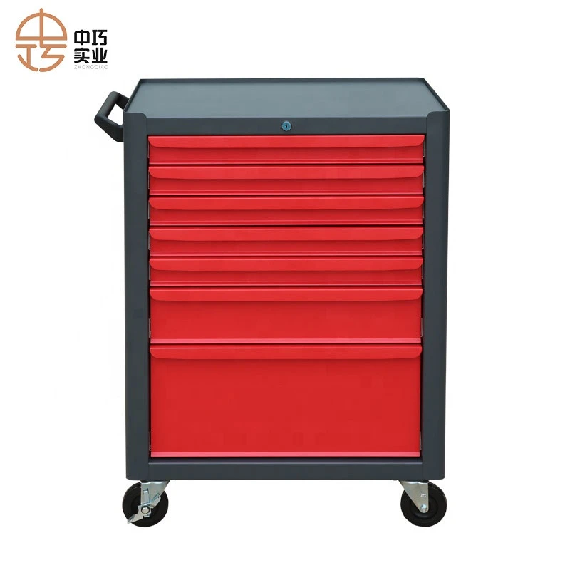 high capacity factory supplier 7 drawer tool box trolley cart garage use