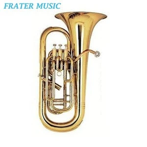 High Grade Gold lacquer Bb key 3+1 stainless steel pistons Euphonium with gold brass leadpipe (JEP-240)