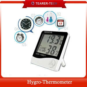 High-precision Large Screen Digital LCD Thermometer Hygrometer Indoor Household Electronic Thermometer With Alarm Clock