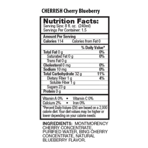 High quality CHERRISH Tart Juice with Blueberry Natural Flavouring  - 12oz - 12Pack Case - Flavoured juice