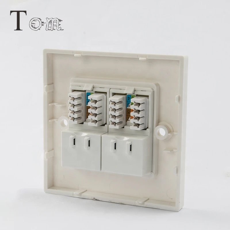 High quality dual port UK type 86*86 wall faceplate