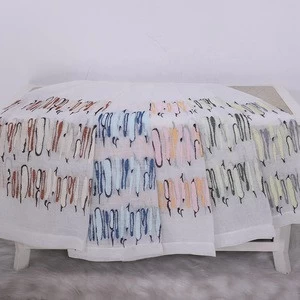 High quality embroidery sheer fabric curtain Polyester linen Fabric voile curtain for windows