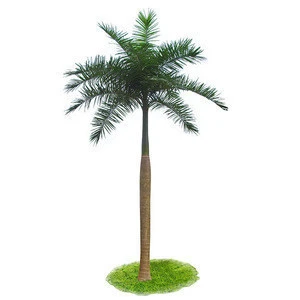 High quality fiberglass trunk with fabric leaves artificial king coconut tree good for project and building decoration