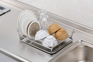 High quality foldable structure 234mmX336mmX115mm steel drying sink dish rack drainer