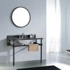 High quality hotel used stainless steel frame vanity bathroom with wash basin