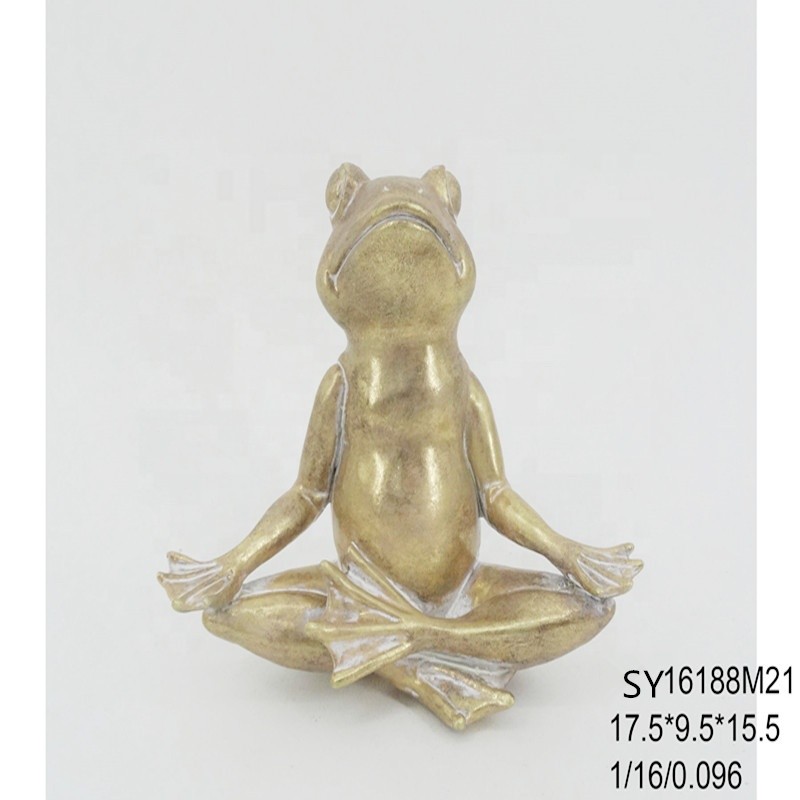 High quality resin craft statues of  yoga frog  figurine for home and garden decor