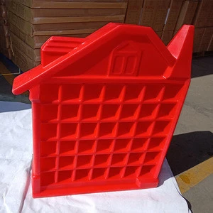 high quality single color red plastic kids storage cabinet for preschool