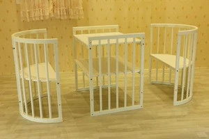 High quality solid wood material multifunctional baby crib