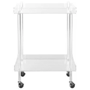 High Slim-legged Hair Salon Trolley Acrylic Material with a frosted finish