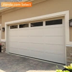 High speed automatic vertical garage door with windows , galvanized steel garage door with double track and spring break device