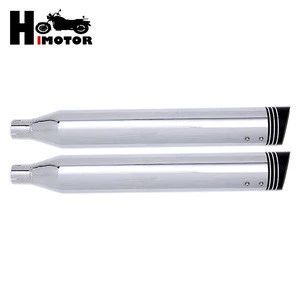 HiMotor chrome 4inch slip on motorbike motorcycle exhaust muffler for touring models