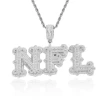 Hip Hop iced out Full Diamond Cloud Pattern Sting Rock Candy DIY Letter Pendant Custom name Necklace