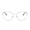 HJ Polygonal Large Metal Frame Glasses Women Plain Glass Spectacles Clear Lens Optical Spectacles Eyeglasses