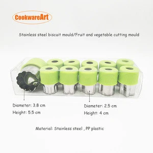 Hot sale 12 pieces of stainless steel cookie cutter biscuit cutter fruit and vegetable cutter for kids