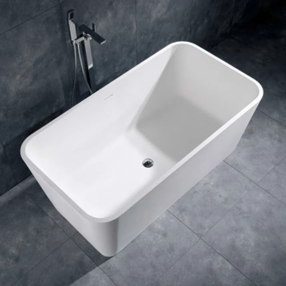 Hot sale artificial stone solid surface free standing bath tub,resin stone bathroom bathtub