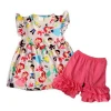 Hot sale baby clothes summer baby girls clothing set 2pcs cotton short set sleeveless t shirt+pants