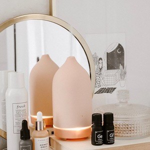 Hot Sale Ceramic Essential Oil Diffuser Ultrasonic Portable Diffusers Cool Mist Humidifier with 7 Colors LED Lights