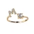 Import Hot sale gold plated adjustable diamond letter initial rings jewelry women from China