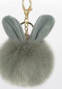hot sale high quality fluffy faux rabbit fur ball keychain