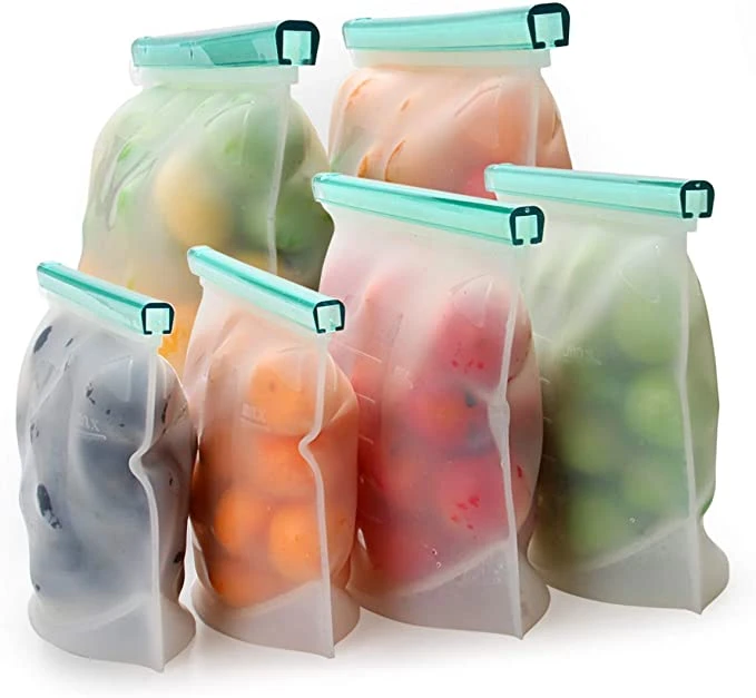 Hot Sale Leakproof Vacuum  Reusable Silicone Food Storage Bag