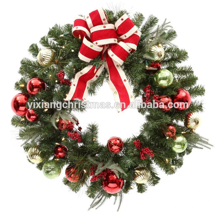 HOT SALE Plastic Indoor   classic decorated Christmas Wreath ornament