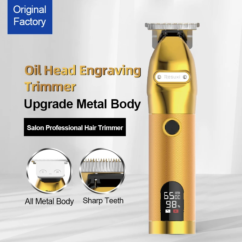 Hot sale professional hair trimmer mens electric gold hair trimmer all metal cordless hair clipper trimmer