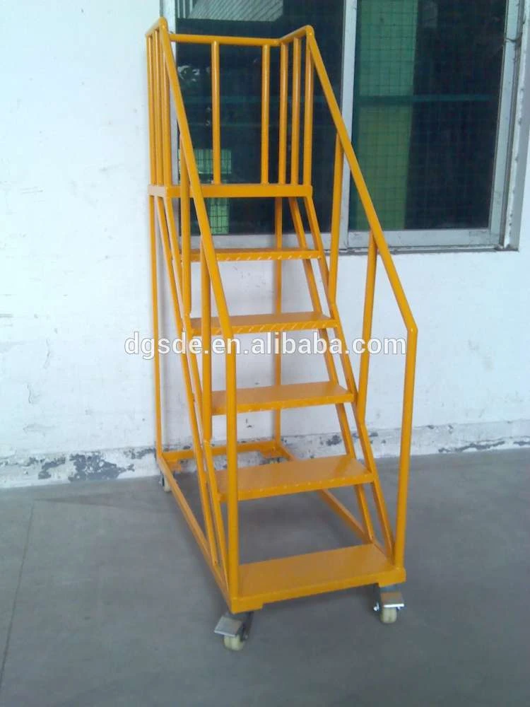 hot sale steel Movable Ladders with Wheels