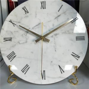 Hot sell marble clock modern european style mdf wooden wall simple clock