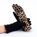 Hot Sell Women Leopard Winter Thermal Touchscreen gloves