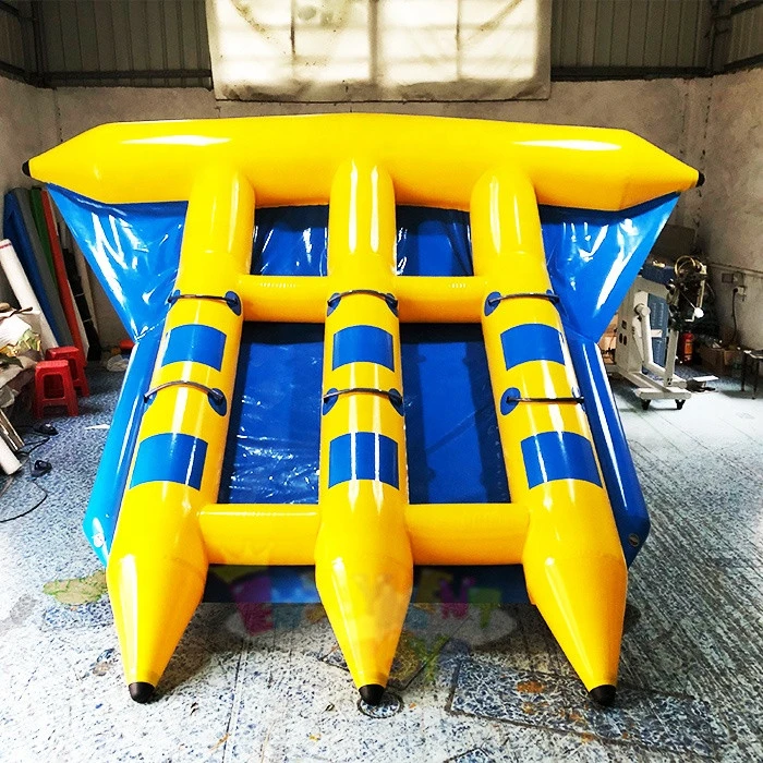 Hot selling 0.9mm PVC Tarpaulin Inflatable Water Fun Flying Fish Towables Fly Fish Tube Water toys for water Sports