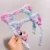 Import Hot selling children head wear accessory gradient colored plush bunny hairband rainbow color cat ear headbands for kids from China