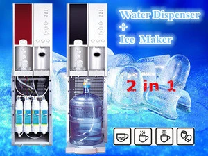 Hot&amp;Cold compressor cooling water dispenser with ice maker / ice machine
