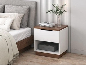 hotel home bedroom furniture white lamp bedside table smart nightstand