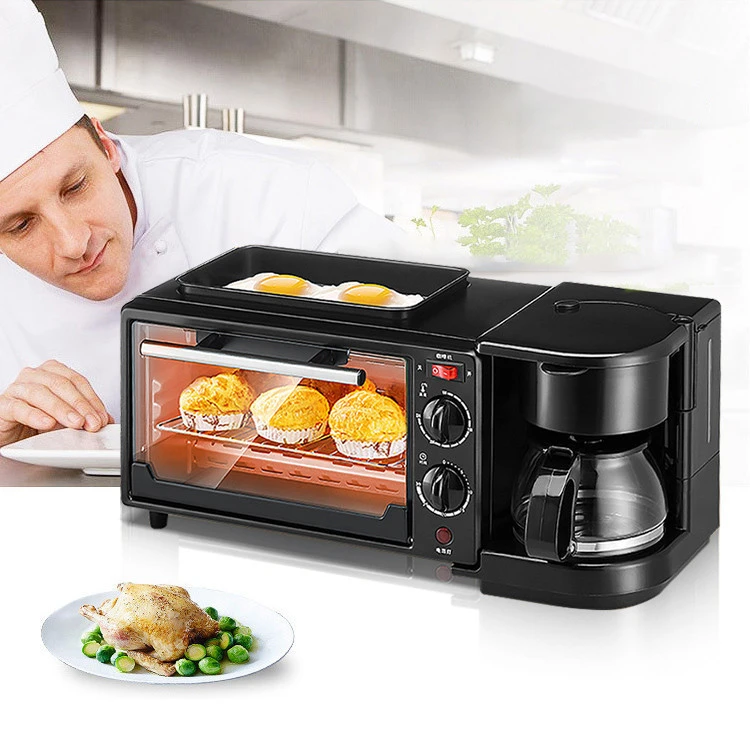 Household smart coffee maker bread mini roaster oven home multifunction 3 in 1 breakfast makers