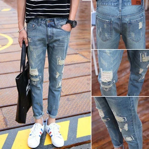 HT-MJ 2017 bulk wholesale china factory oem handsome soft skinny jeans for men cheap new style man pants custom