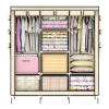 Huge size with side pockets non-woven fabric portable folding wardrobe