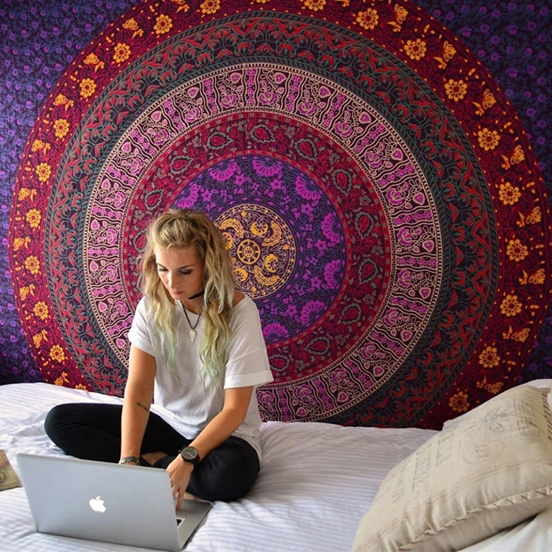 Indian Mandala Psychedelic Bravo Wall Hanging Cloth Tapestry