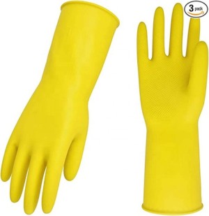 Industrial rubber cleaning gloves waterproof chemical resistant household dishwashing long sleeve cleaning gloves