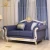 Import Italian classical living room set French luxury blue leather sectional sofa and coffee table from China
