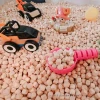 Japanese hinoki cubes hinoki toy balls pillow use playground playing pool wooden sand