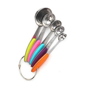 Kitchen Gadget New Product Ideas 2019 Eco Friendly 10pcs Colorful Stainless Steel Silicone Handle Measuring Cup Spoon