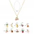 Import Korean Jewelry 18k Gold Plated Zircon Crystal Fruit Pendant Necklaces For Women from China