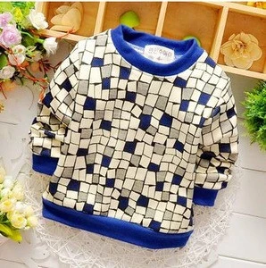 Korean sweater full plaid printed child kintwear fashion pattern sweaters kids pullover sweater